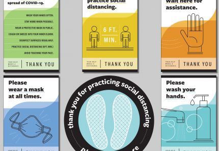 Social Distancing COVID-19 general posters pack/set