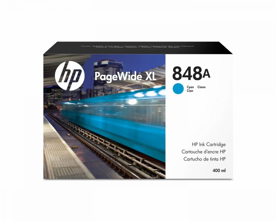 HP 848A 400-ml Cyan PageWide XL Ink Cartridge - F9J83A