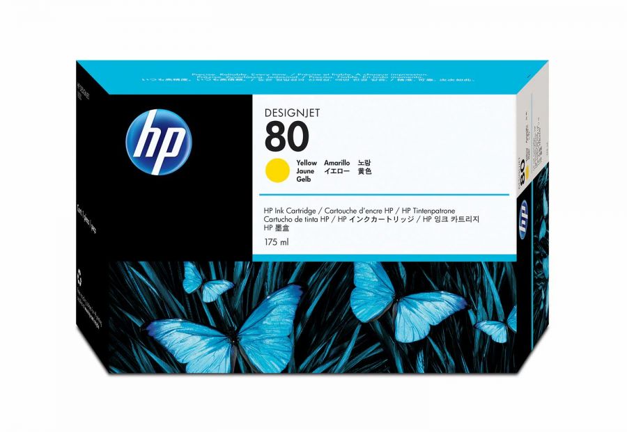 HP 80 Yellow Ink Cartridge (175 ml) - C4873A