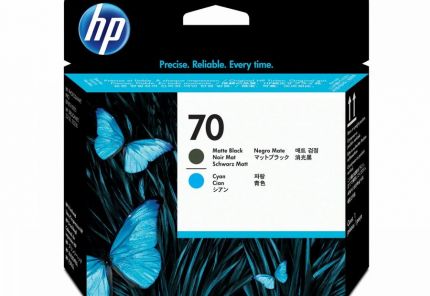 HP 70 Matte Black/Cyan Printhead -  C9404A