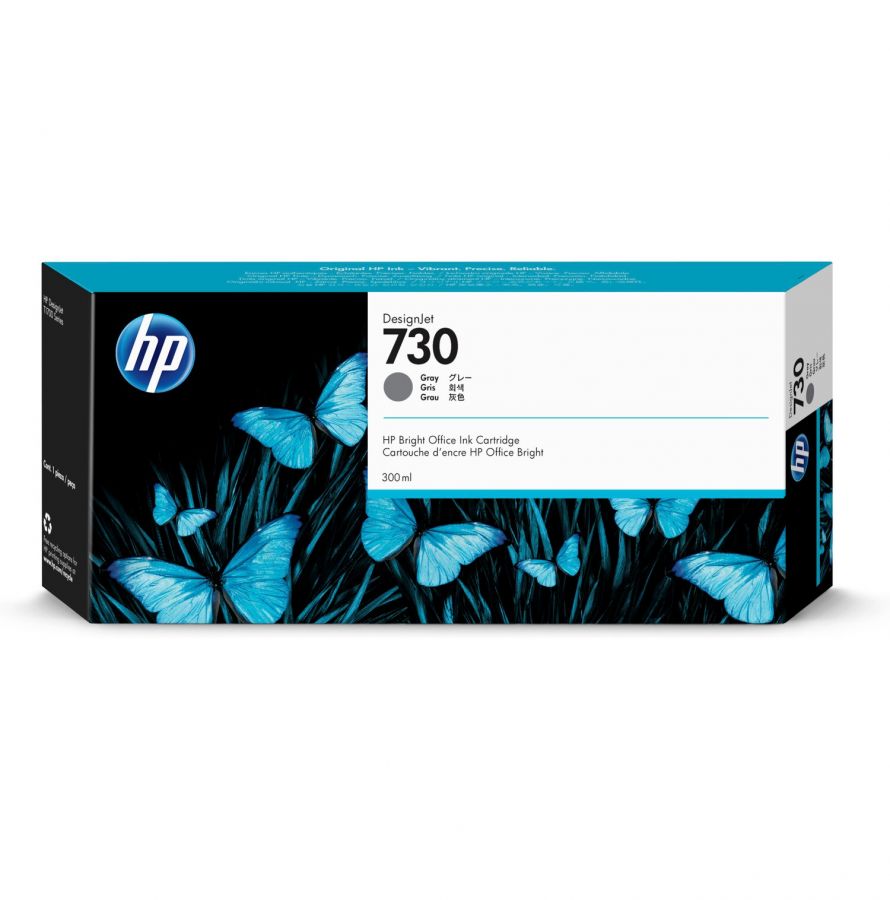 HP 730 300-ml Gray DesignJet Ink Cartridge - P2V72A