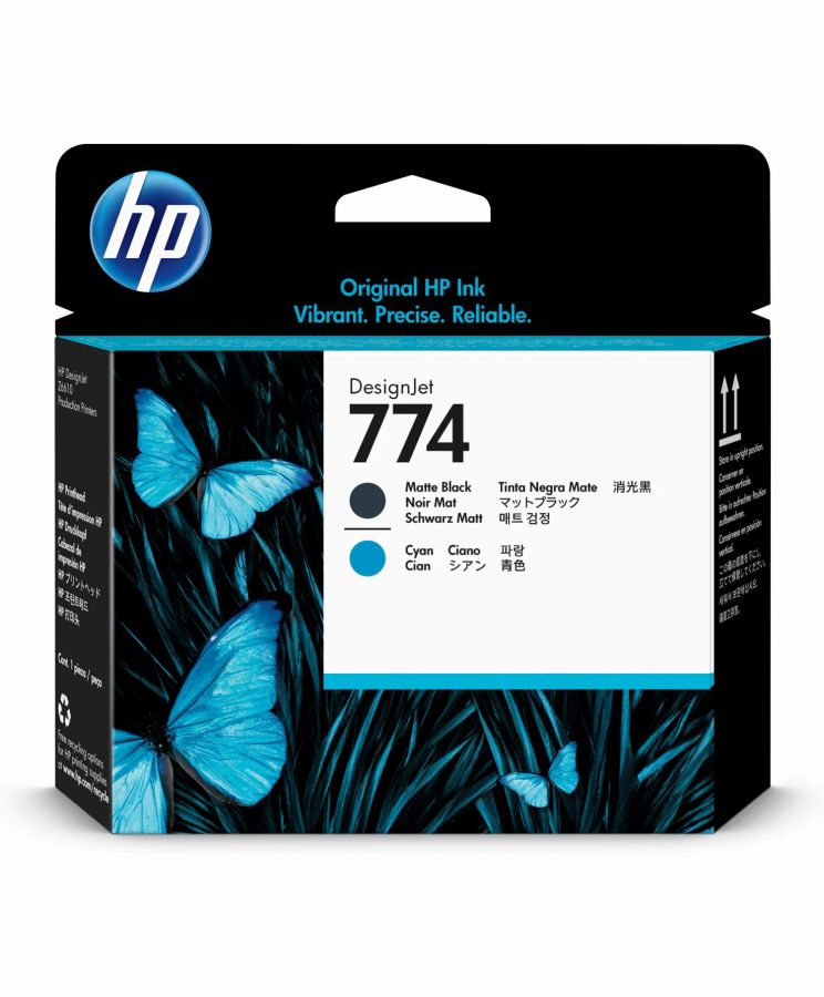 HP 774 Matte Black/Cyan DesignJet Printhead - P2W01A