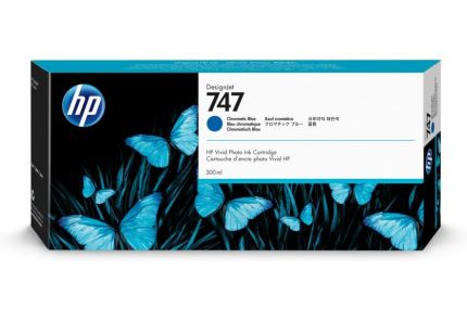 HP 747 300-ml Chromatic Blue DesignJet Ink Cartridge - P2V85A